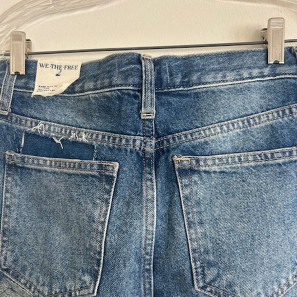 We The Free Free People Bare With Me Patchwork Straight Leg Denim Jeans 24 - Picture 12 of 16